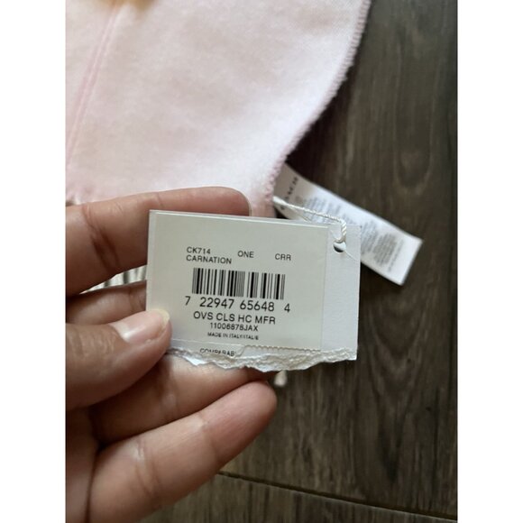 New Coach Horse and Carriage Wool Cashmere PInk Fringe Oversized Scarf Italian - Picture 3 of 5